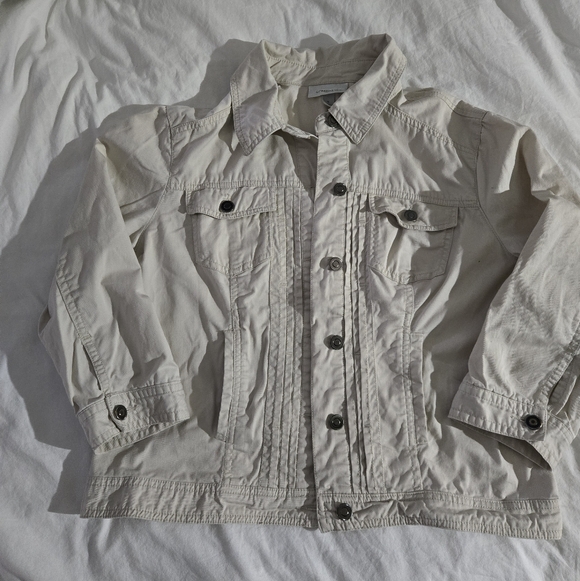dressbarn Jackets & Blazers - Womens Light Cream Button-Up Utility Jacket Size M